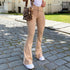 Brown High Waist Stretch Bootcut Jeans Women Casual Pants - ROUTINE FASHION